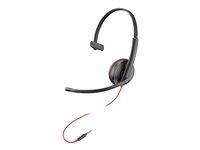 Poly Blackwire 3215 - Blackwire 3200 Series - micro-casque - sur-oreille - filaire - Suppresseur de bruit actif - jack 3,5mm, USB-C - noir - Certifié pour Skype for Business, Certifié Avaya, certifié Cisco Jabber, certifié UC 8X227A6